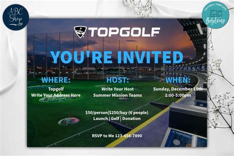 top golf invitation template.